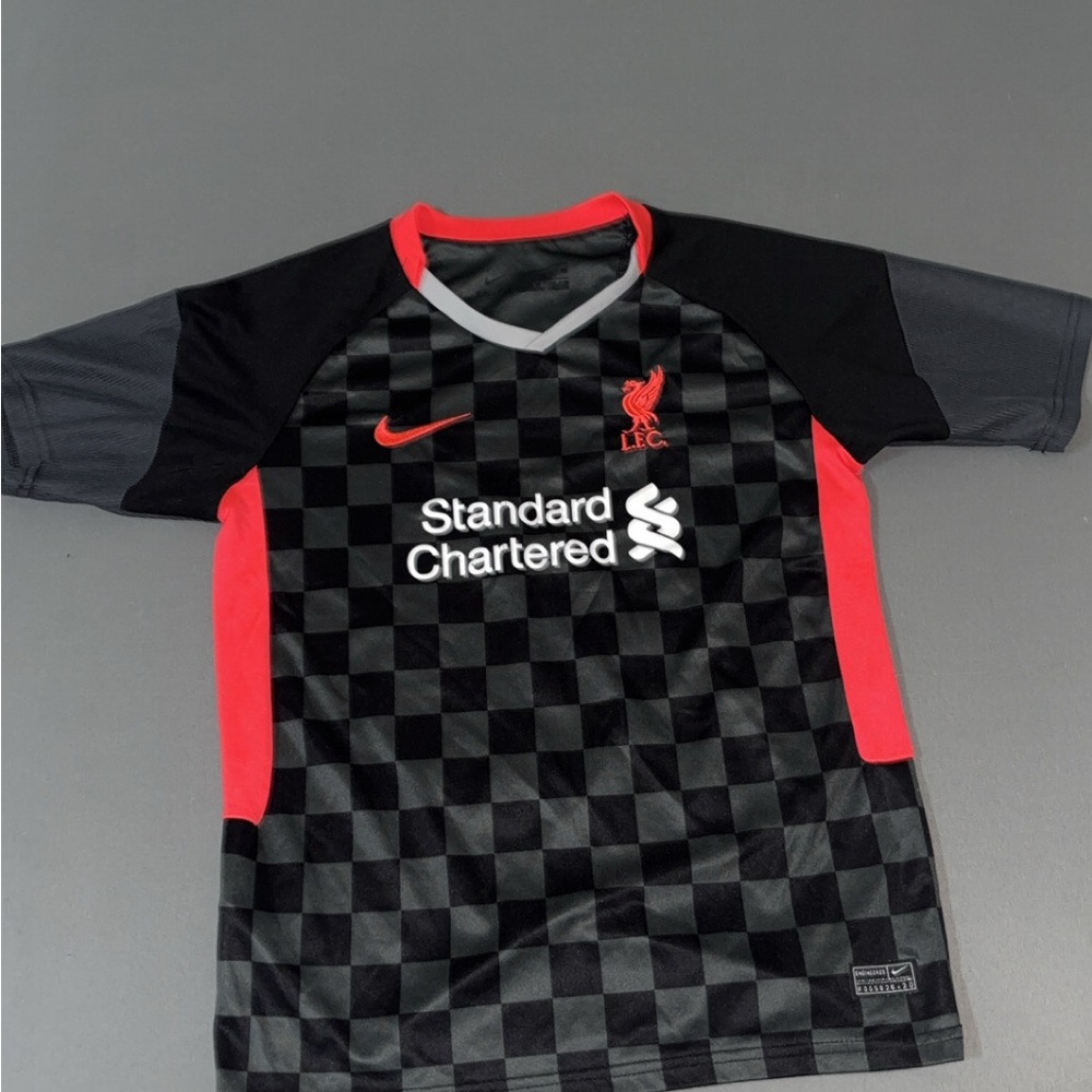 Nike Kids Liverpool FC Checkered Black and Red Jersey